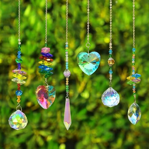 460PCS DIY Sun Catcher Kit Colorful Crystal Hanging Ornaments Set Rainbow Maker Material Pack for Window Garden Decoration (460Pcs DIY Crystal Beaded Material Pack) in Saudi Arabia