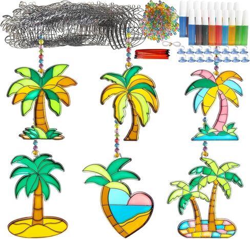 Ayhuhra 30 Sets Magnify Suncatchers Craft Kits, Magnifying Sun Catcher Stained Glass Effect DIY Window Art Craft, VBS Magnified Crafts, Magnifying Glasses & Suncatcher Supplies Stained Glass Kits in Kuwait