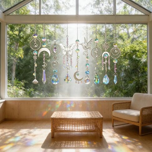 400Pcs Sun Catcher Kits for Adults, DIY Colorful Crystal Suncatcher Crafts with Hooks Chains Pendants, Rainbow Maker Prism for Window Hanging, Home Garden Wedding Party Decor Gift in Kuwait