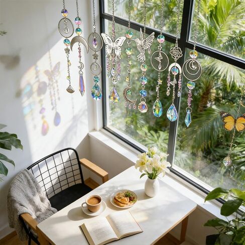 400Pcs Sun Catcher Kits for Adults, DIY Colorful Crystal Suncatcher Crafts with Hooks Chains Pendants, Rainbow Maker Prism for Window Hanging, Home Garden Wedding Party Decor Gift in Kuwait