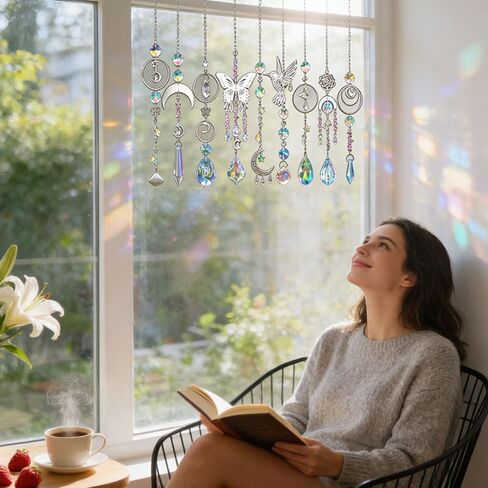 400Pcs Sun Catcher Kits for Adults, DIY Colorful Crystal Suncatcher Crafts with Hooks Chains Pendants, Rainbow Maker Prism for Window Hanging, Home Garden Wedding Party Decor Gift in Kuwait