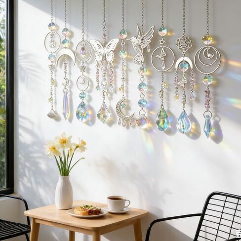400Pcs Sun Catcher Kits for Adults, DIY Colorful Crystal Suncatcher Crafts with Hooks Chains Pendants, Rainbow Maker Prism for Window Hanging, Home Garden Wedding Party Decor Gift in Kuwait