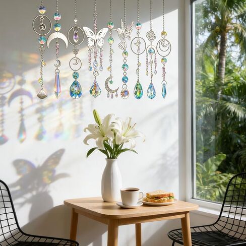 400Pcs Sun Catcher Kits for Adults, DIY Colorful Crystal Suncatcher Crafts with Hooks Chains Pendants, Rainbow Maker Prism for Window Hanging, Home Garden Wedding Party Decor Gift in Kuwait