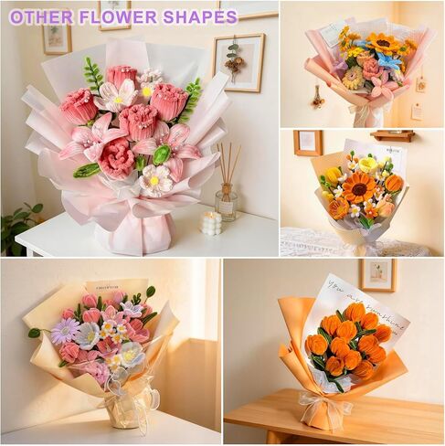 800 PCS Thick Pipe Cleaners Craft, 15 Colors Pipe Cleaners Flowers Kit, Colorful Flower Making Kit with Chenille Stems with Instruction, Arts and Craft Projects Creative DIY Decorations in Kuwait