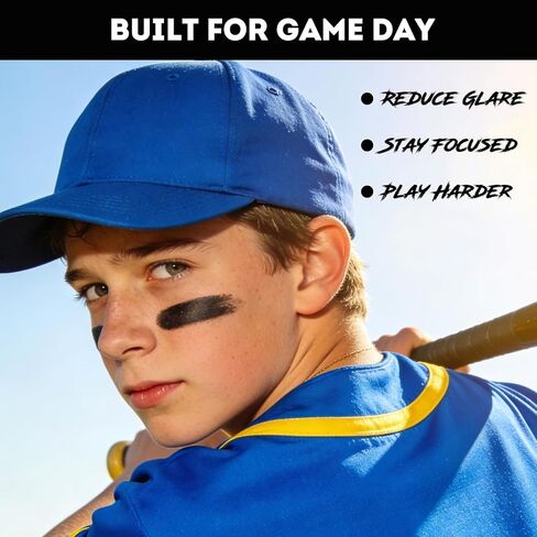 Eye Black Stick 20 Pack, 12 Colors Sports Eye Black for Football Baseball Softball, Anti Glare Eye Black Face Paint for Athletes & Fans, Retractable Under Eye Sports Paint Sticks for Game Day in Kuwait