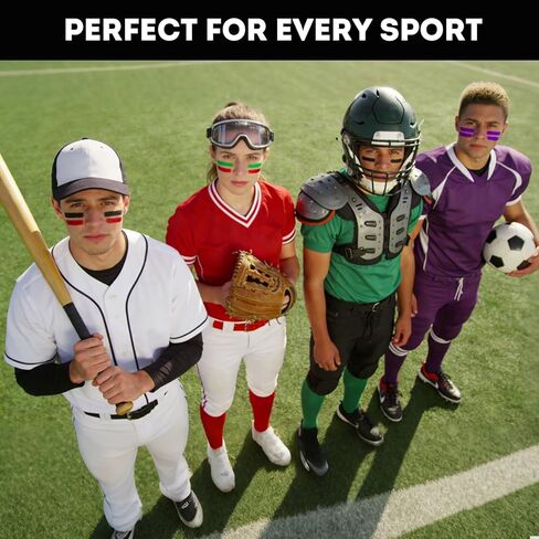 Eye Black Stick 20 Pack, 12 Colors Sports Eye Black for Football Baseball Softball, Anti Glare Eye Black Face Paint for Athletes & Fans, Retractable Under Eye Sports Paint Sticks for Game Day in Kuwait