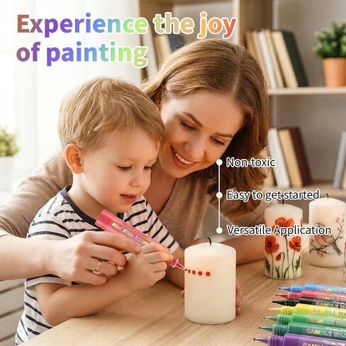 Candle Wax Pen, 12 Vibrant Colors Candle Wax Pen Set,Non-Toxic,Easy to Use,Beginner-Friendly for Festival, Birthday Decorating, Blessing Writing & More DIY Crafts(30ml/1oz*12) (12) in Saudi Arabia