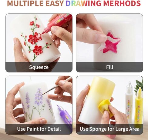 Candle Wax Pen, 12 Vibrant Colors Candle Wax Pen Set,Non-Toxic,Easy to Use,Beginner-Friendly for Festival, Birthday Decorating, Blessing Writing & More DIY Crafts(30ml/1oz*12) (12) in Saudi Arabia