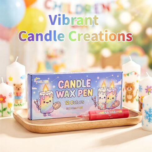 Candle Wax Pen, 12 Vibrant Colors Candle Wax Pen Set,Non-Toxic,Easy to Use,Beginner-Friendly for Festival, Birthday Decorating, Blessing Writing & More DIY Crafts(30ml/1oz*12) (12) in Saudi Arabia
