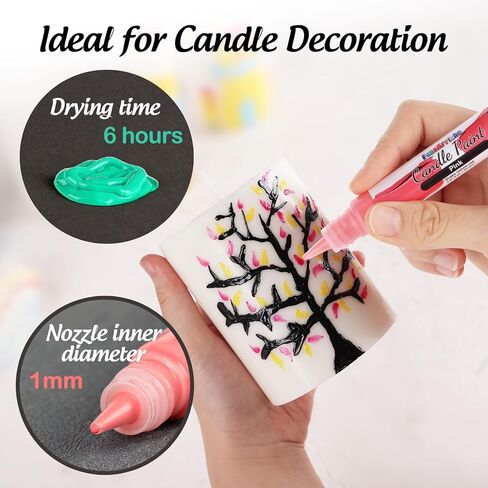 FansArriche Candle Paint, 20 Colors Candle Wax Pen Set for Candle Making, DIY Candle Painting Kit for Holiday & Party Decorations (15 ml/ 0.5 oz) in Kuwait