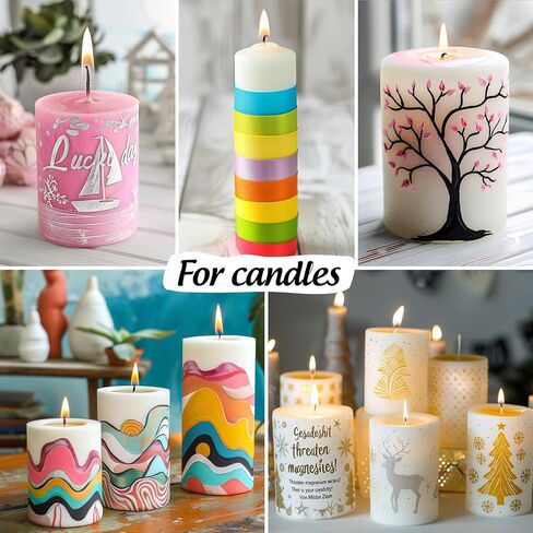 FansArriche Candle Paint, 20 Colors Candle Wax Pen Set for Candle Making, DIY Candle Painting Kit for Holiday & Party Decorations (15 ml/ 0.5 oz) in Kuwait