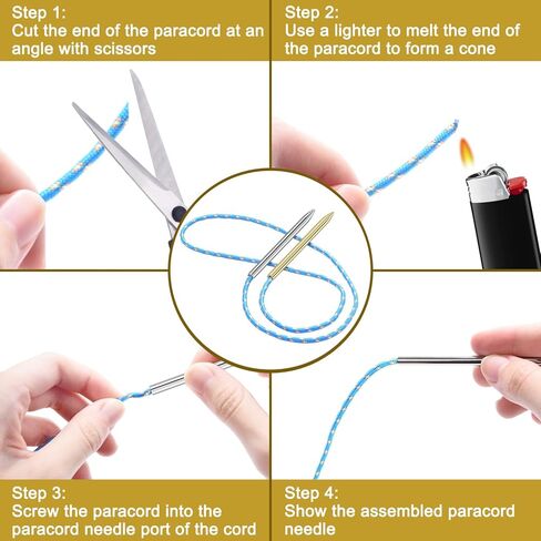 2 Pack 3" 550 Paracord FID Paracord Lacing Needle Tools, Type III Parachute Stitching Needles for Bracelet Topsiders Boat Shoes Baseball Glove Leather Lacing Accessories in Kuwait