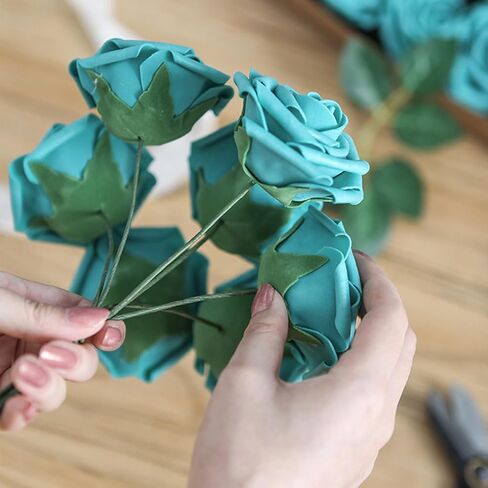 طقم شريط وأسلاك من Floroom مع قطاعة، سلك جذعي 26 و18 قياس، سلك مجداف 22 قياس، مجموعة أدوات ترتيب الزهور للحرف اليدوية، باقات الزفاف، صناعة ومستلزمات بائعي الزهور، أخضر in Kuwait