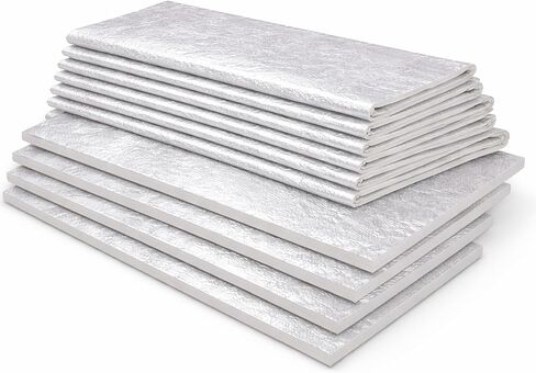 Ceramic Fiber Blanket with Aluminum Foil (Single-Sided), High-Temperature 2600°F ,High-Density 10 PCF 160 kg/m³, Fireproof Thermal Insulation for Kilns, Pizza Ovens, Wood Stove Baffle, 24" x 55". in Kuwait