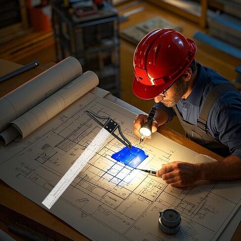 T-Square Ruler, 18 Inch Multi Sized Acrylic T-Ruler in Inch and Metric, Detachable -Square for Art Framing and Drafting in Kuwait