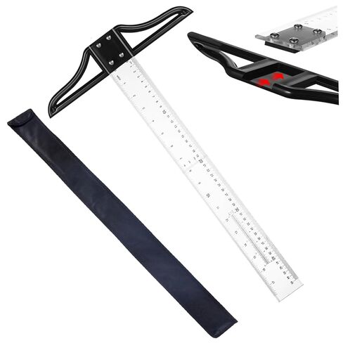 T-Square Ruler, 18 Inch Multi Sized Acrylic T-Ruler in Inch and Metric, Detachable -Square for Art Framing and Drafting in Kuwait