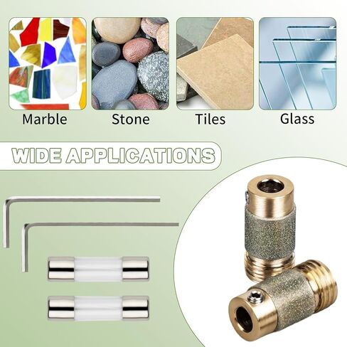 2 PCS Stained Glass Grinder Bits, 3/4 Inch Brass Core Grinder Bits, Diamond Grinding Bit Head Tools, Widely Used for Glass Processing Arts and Decoration in Kuwait