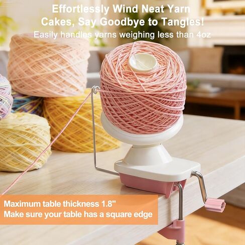 SOGCASE Yarn Winder, Manual Yarn Ball Winder for Crocheting and Knitting, Create Cakes up to 4 oz / 100g, Pink in Kuwait
