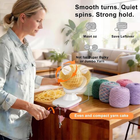 SOGCASE Yarn Winder, Manual Yarn Ball Winder for Crocheting and Knitting, Create Cakes up to 4 oz / 100g, Pink in Kuwait