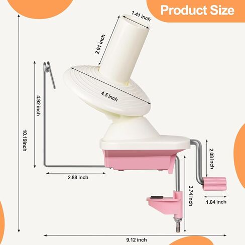 SOGCASE Yarn Winder, Manual Yarn Ball Winder for Crocheting and Knitting, Create Cakes up to 4 oz / 100g, Pink in Kuwait