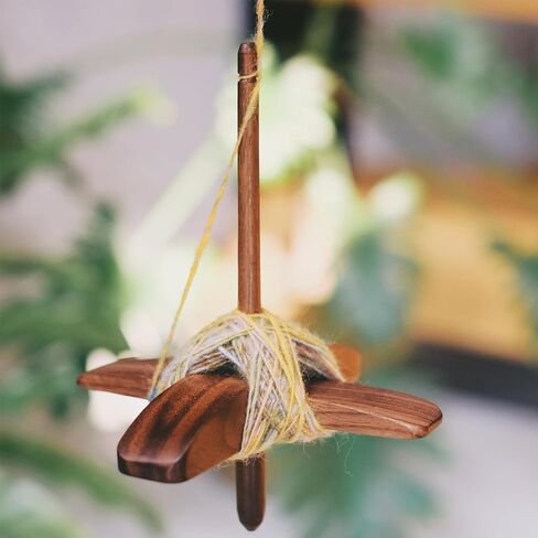HAND U JOURNEY Turkish Drop Spindle, Black Walnut Wood Hand Spindle with 5.7’’ Shaft – Center Pull Yarn Ball Spinner for Hand Spinning Wool, Alpaca & Fiber Art in Saudi Arabia
