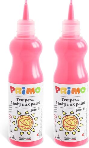 PRiMO Tempera Paint Bottle, 50ml, Fluorescent Orange, Non-Toxic, Ergonomic, For Young Artists in Saudi Arabia