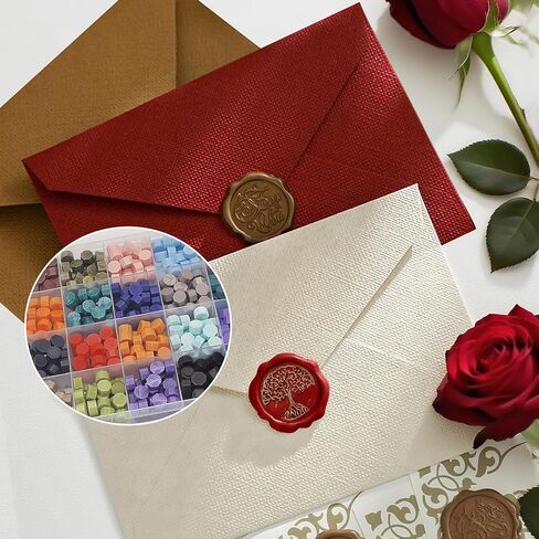 xxxHOLIC Wax Seal Kit – 360 Beads in 24 Colors, Smokeless & Crack-Resistant Seal Wax Starter Set with Melting Spoon & Tea Lights for Wedding Invitations & Envelope Sealing in Saudi Arabia