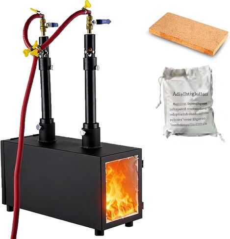 DZQ Dual Propane Forge، فرن صهر معدني بشعلتين للحدادة، ومعالجة الحرارة للشفرة، والصب، وتزوير قطع العمل الأكبر حجمًا، مع الأسمنت المقاوم للحرارة والطوب الناري in Kuwait