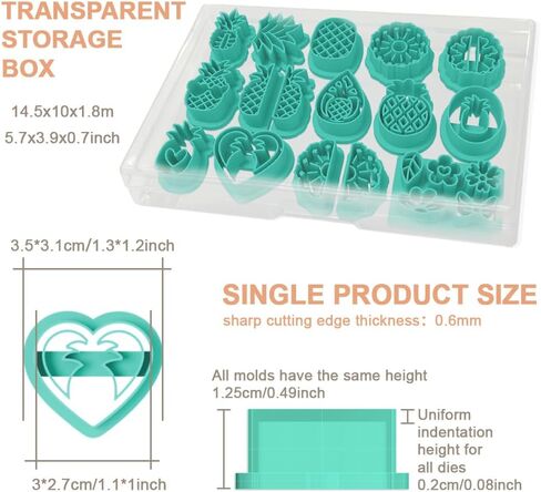 16Pcs Pineapple Polymer Clay Cutters Set Fruit Flower Clay Earrings Cutters for Adults Polymer Jewelry Cutter with Earrings Accessories DIY Craft Supplies in Kuwait
