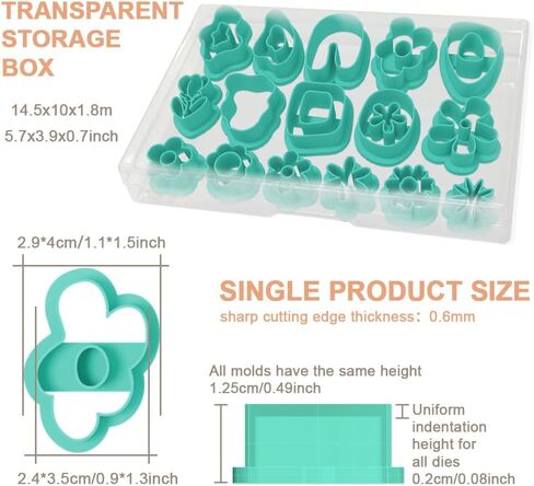 16Pcs Nested Floral Polymer Clay Cutters Set Geometric Clay Earrings Cutters for Adults Polymer Jewelry Cutter with Earrings Accessories DIY Craft Supplies in Kuwait