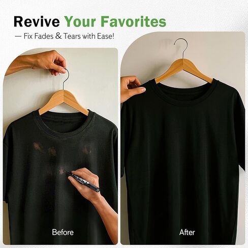 Gain-Art Black Fabric Markers, Dual-Tip Fabric Markers Permanent for Clothes, Non-Toxic Fabric Paint Pens for Personalizing Shirts Bags Hats Canvas, and Textiles in Saudi Arabia