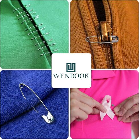 مجموعة 300 دبابيس أمان من Wenrook متنوعة، 4 أحجام مختلفة، فولاذ قوي مطلي بالنيكل، دبابيس أمان للملابس والحرف اليدوية والدبابيس والمزيد in Kuwait