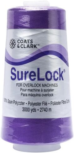 Coats & Clark - SureLock Serger Thread - 4 Cones (Purple, Tangerine, Bahama, Bright Fuschia) in Kuwait