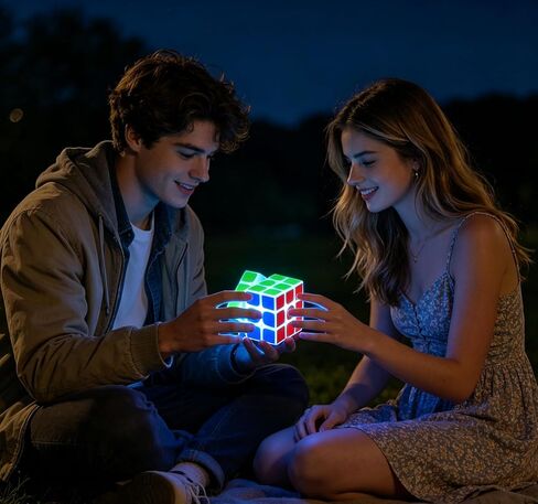 3x3 Fluorescent Speed Cube 3x3x3 Glow in Dark Luminous Speed Cube 3 by 3 Magic Cube Puzzle Toy Brain Teasers IQ Puzzles Game Toys for Children Adults (Blue Luminous) in Kuwait