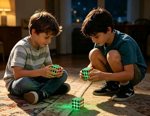 3x3 Fluorescent Speed Cube 3x3x3 Glow in Dark Luminous Speed Cube 3 by 3 Magic Cube Puzzle Toy Brain Teasers IQ Puzzles Game Toys for Children Adults (Blue Luminous) in Kuwait