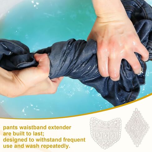 6 PCS Lace Waist Extender for Jeans, 2 Styles Vintage Sewing Fastener Waistband Extenders, Adjustable Pant Jean Extenders for Women Skirts Shorts - Beige in Kuwait
