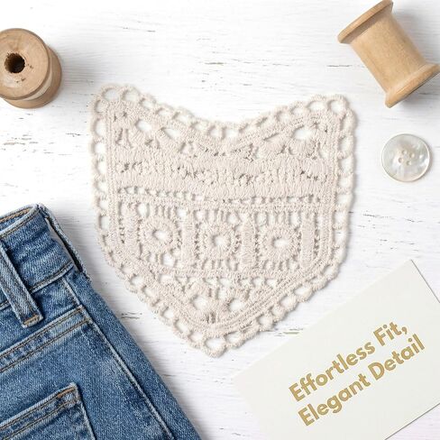6 PCS Lace Waist Extender for Jeans, 2 Styles Vintage Sewing Fastener Waistband Extenders, Adjustable Pant Jean Extenders for Women Skirts Shorts - Beige in Kuwait