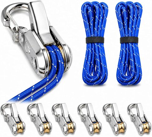 Upgrade Rope Rollers 6 Pack with Paracord Tensioner & Reflective Nylon Cord – Tightening and Cinching Tool for Camping, Tarps, Guy Lines, Boating & Outdoor Gear in Kuwait