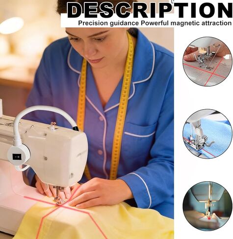 Magnetic Positioning Quilting Light for Sewing Machine, 3-in-1 Magnetic Seam Guide, Sewing Light Guide for Straight Stitching, Crosshairs and Dot Illumination Heads, Hands-Free Precision Sewing in Saudi Arabia