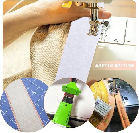 Jelly Roll Batting 2 1/2 Inch Cotton Polyester Blend Quilt Batting Roll for Rugs Total 100 Yards Needle Punched Batting Strips with Fabric Tube Makers Scissors for Quilting, Rugs, Sewing Projects (2) in Kuwait
