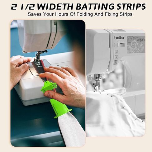 Jelly Roll Batting 2 1/2 Inch Cotton Polyester Blend Quilt Batting Roll for Rugs Total 100 Yards Needle Punched Batting Strips with Fabric Tube Makers Scissors for Quilting, Rugs, Sewing Projects (2) in Kuwait