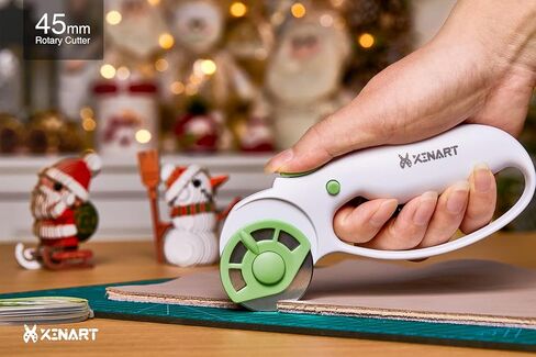 XINART 45mm Rotary Cutter for Fabric Safety Lock Ergonomic Classic Comfort Loop Fabric Small Rotary Cutter for Sewing Quilting Crafting (Extra 2pcs Replacement Blades Included)-Green in Saudi Arabia