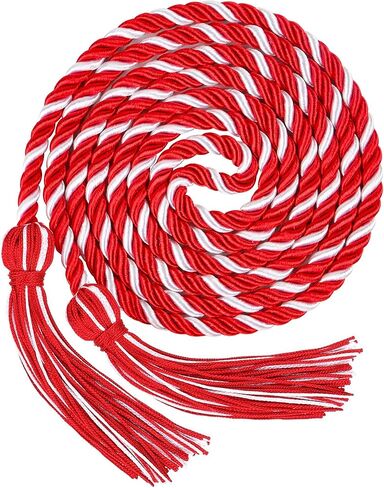 Graduation Honor Cord, Class of 2026, Silver, 67" Long Braided Cord with Tassels, Premium Polyester Commencement Cord for Bachelor, Master, Doctoral Gown in Saudi Arabia