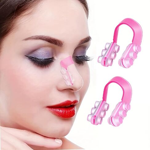 2pc Nose Lift Shapers, Silicone Nose Up Lifting Clip, Nose Contouring & Correction Strips for Wide Nostrils & Nose Wing Retraction, Painless, Nose Corrector, Facial Training Corrector, Beauty Tool in Kuwait