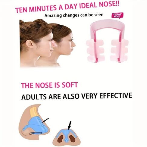 2pc Nose Lift Shapers, Silicone Nose Up Lifting Clip, Nose Contouring & Correction Strips for Wide Nostrils & Nose Wing Retraction, Painless, Nose Corrector, Facial Training Corrector, Beauty Tool in Kuwait