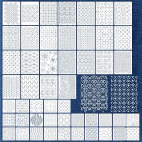 طقم استنسل ساشيكو 50 قطعة، استنسل تطريز بلاستيكي مقاس 7.9 × 5.9 بوصة، نمط ساشيكو هندسي، قوالب تطريز لخياطة اللحف اليدوية in Kuwait