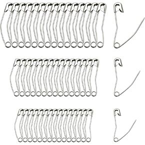 300 Pcs Curved Safety Pins for Quilting, Basting Pins Assorted Sizes (1.1", 1.3", 1.5"), Nickel Plated Steel Rust Resistant Sewing Pins for Crafts, Clothes, Art Projects in Kuwait