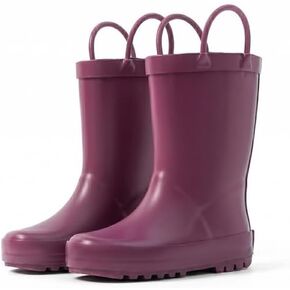 Lone Cone Elementary Collection - Premium Natural Rubber Rain Boots with Matte Finish for Toddlers and Kids, Cherry Red, 4 Toddler in Kuwait