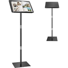 Podium Stand, Lecterns & Podiums, Acrylic Adjustable Angles with Metal Base, Podium for Church, Weddings, Classroom, Speech, 16.2" L x 12.2" W x 47" H (Black) in Saudi Arabia