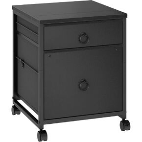HOOBRO File Cabinet, 2-Drawer Vertical Mobile Office Cabinet, Rolling Printer Stand, for A4/Letter Size Files, Nonwovens Drawer, for Home Office, Black BB21WJ01 in Kuwait